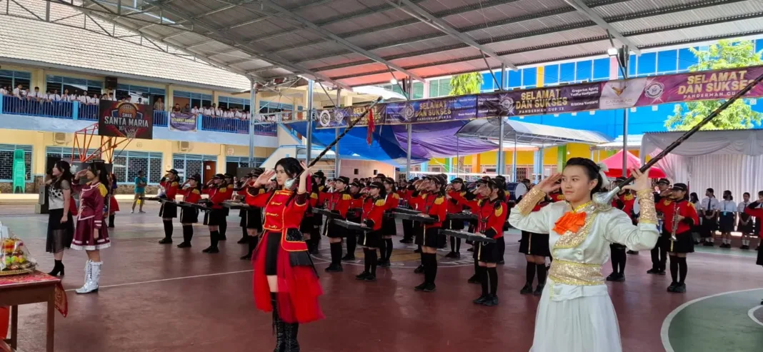 Grup Marching Band Meriahkan Pembukaan Panderman Cup IX SMPK Santa Maria II Malang
