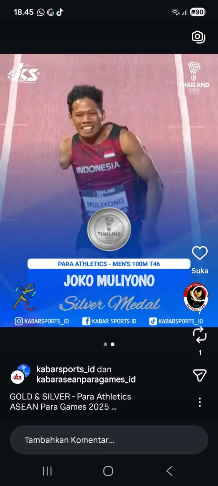 Atlet NPCI Kota Batu Joko Muliyono; Sabet Perunggu dan Perak di Asean Paragames di Thailand