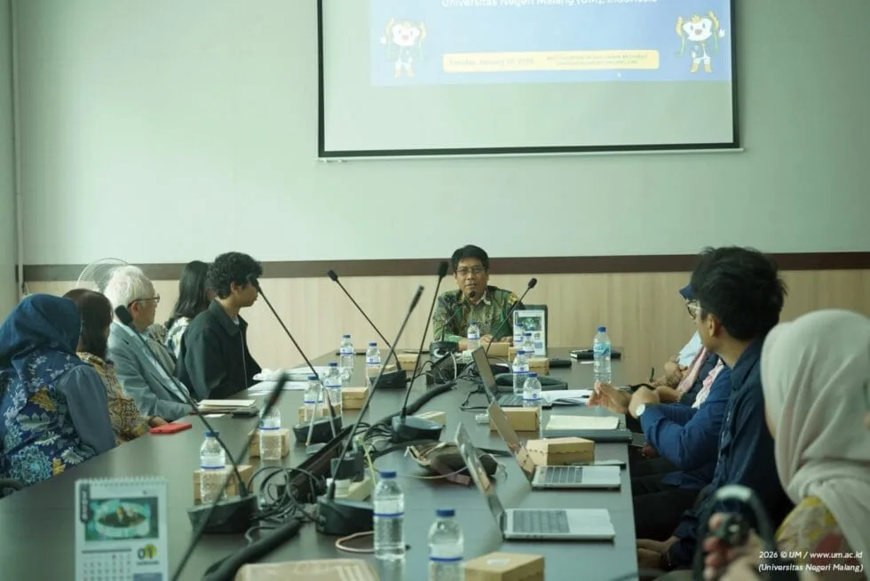 Wakil Rektor IV UM Prof. Arif Nur Afandi, S.T., M.T., MIAEng, Ph.D menerima kunjungan delegasi dari Kigyou Koryu Centre Japan