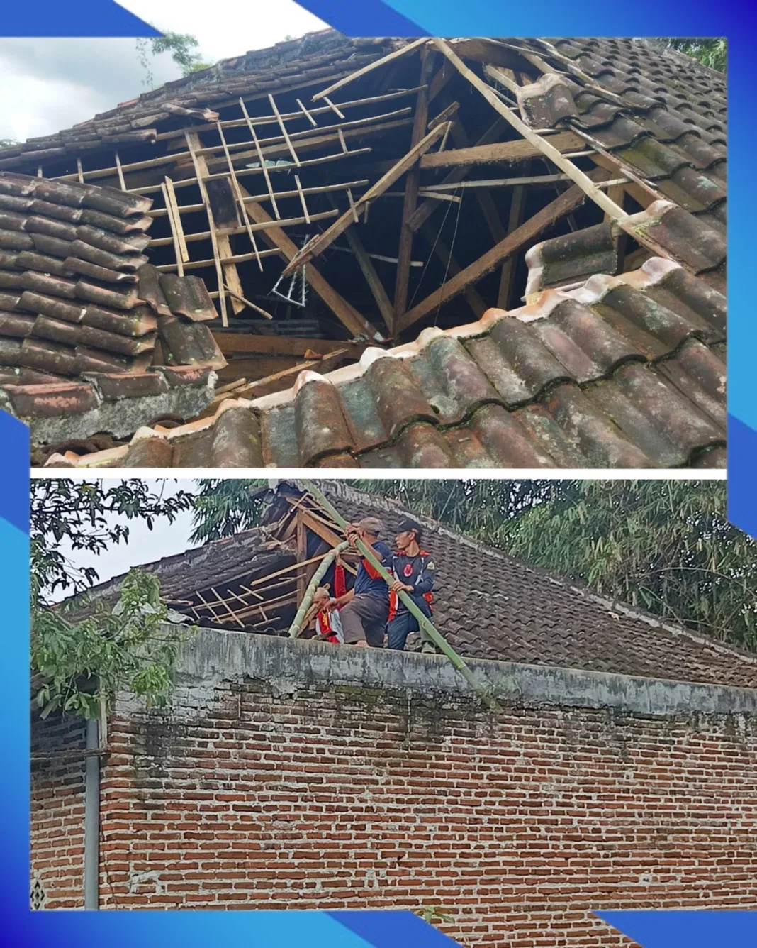 Cuaca Ekstrem Terjang Junrejo, Atap Rumah Warga di Kota Batu Ambruk