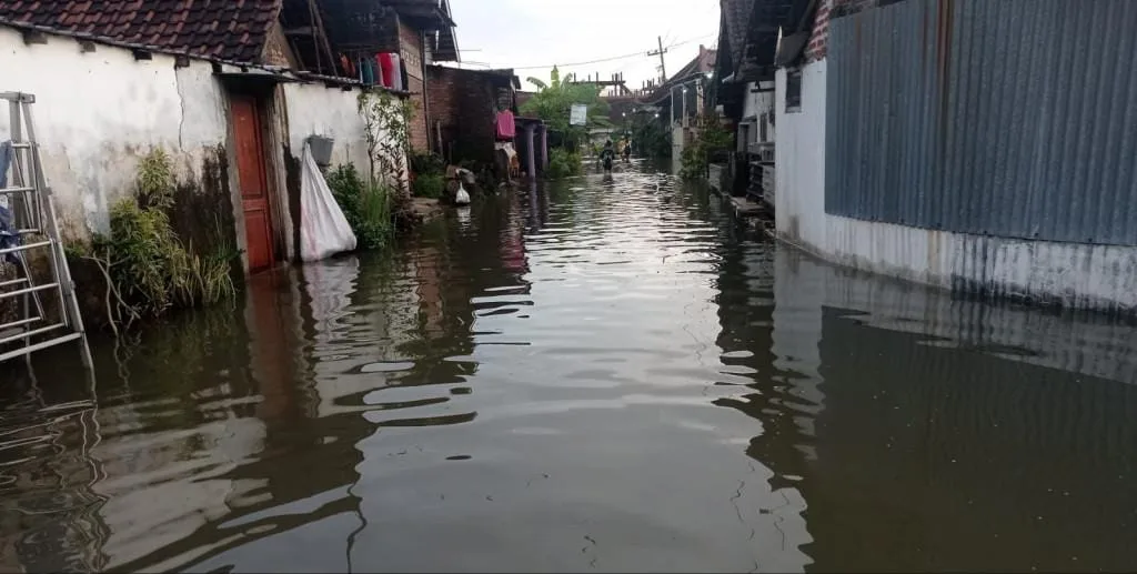 Sebagian wilayah di Kecamatan Gempol, Kabupaten Pasuruan masih tergenang air akibat hujan deras pada, Senin, (222026) kemarin.