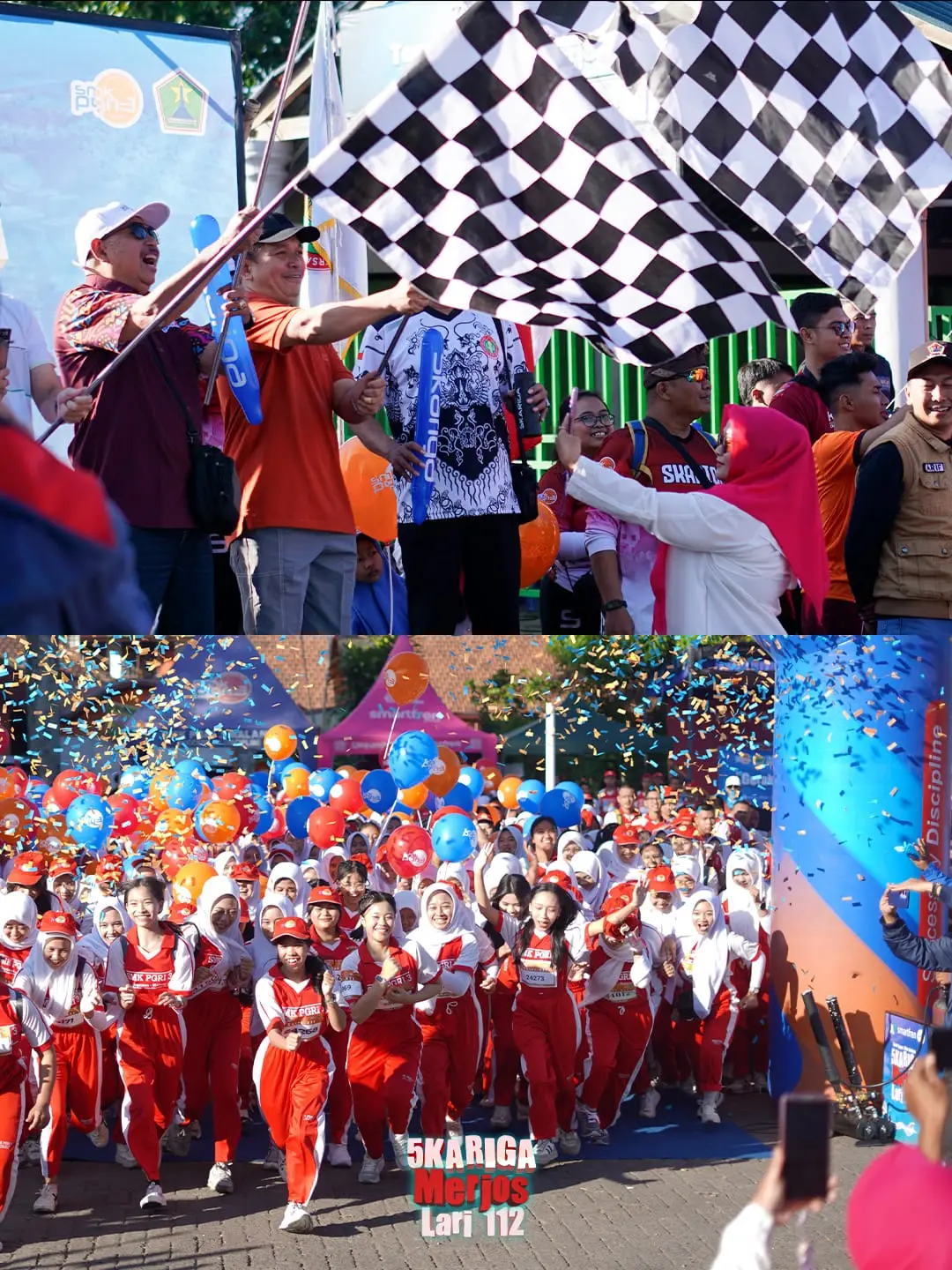 HUT Kota Malang 112: Ribuan Siswa SMK PGRI 3 Malang Ramaikan Skariga Merjos Lari