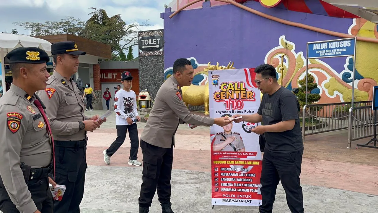 Libur Panjang, Polres Batu Jaga Ketat Tempat Wisata dan Ingatkan Layanan Call Center 110