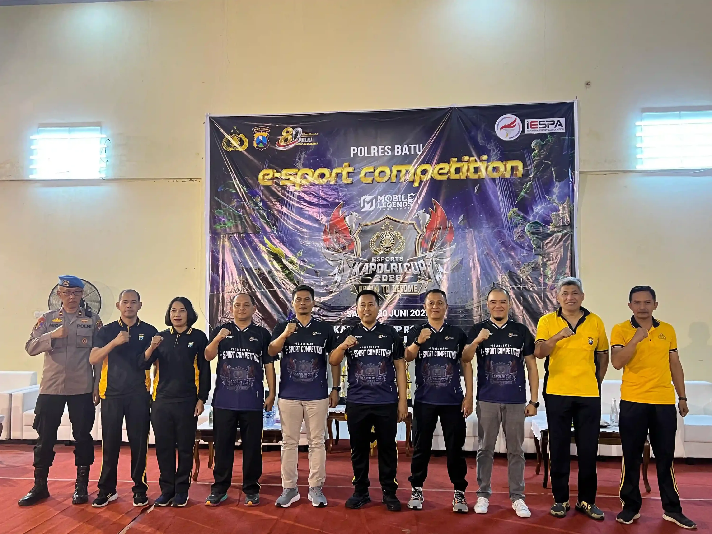 19 Tim Bertarung di Kapolres Batu E-Sport Competition Road to Kapolri Cup