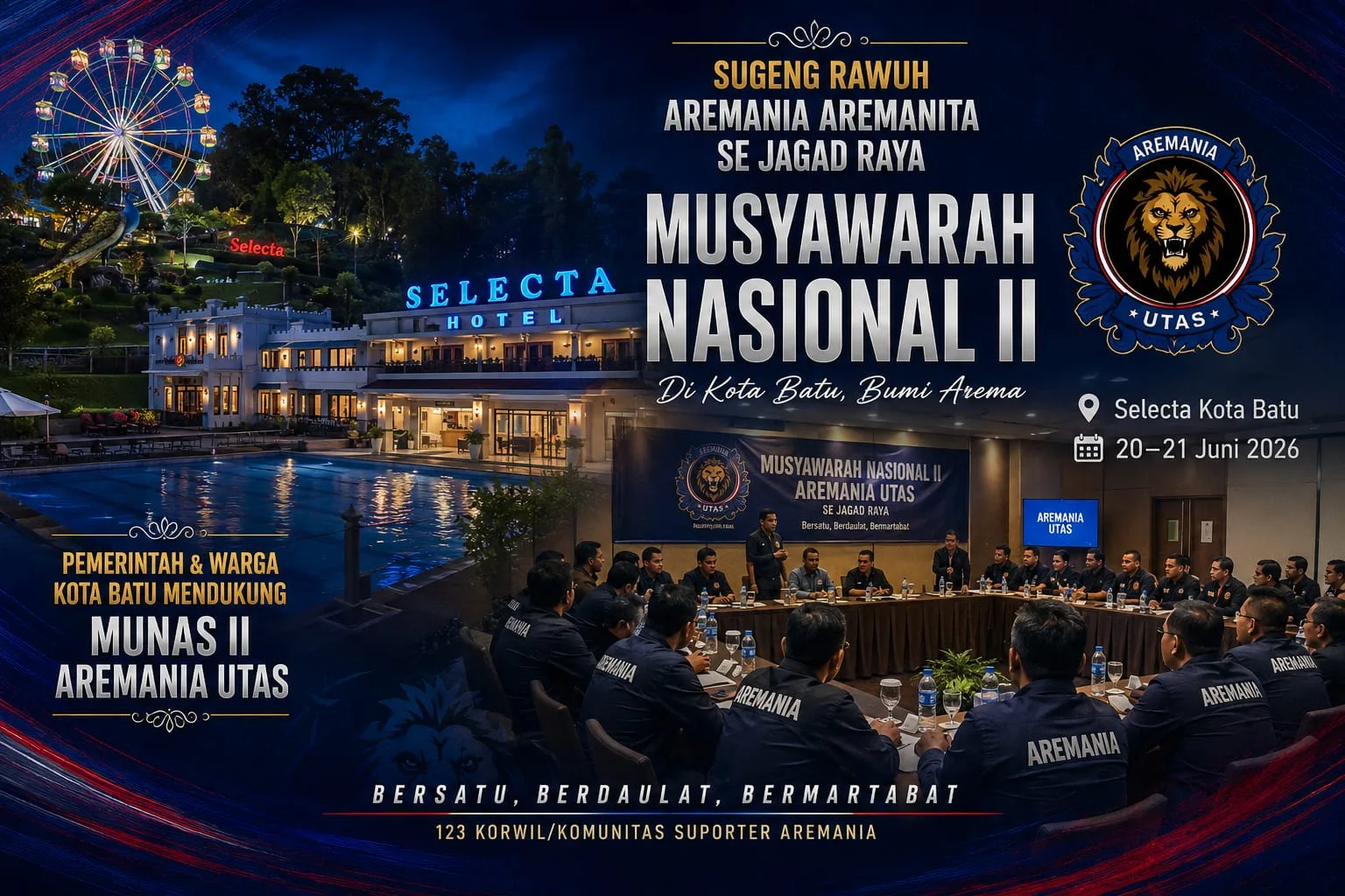 Munas II Aremania Utas 2026 Digelar di Kota Batu; Berikut Jadwal Lengkap Agenda Kegiatannya 2 Hari Penuh