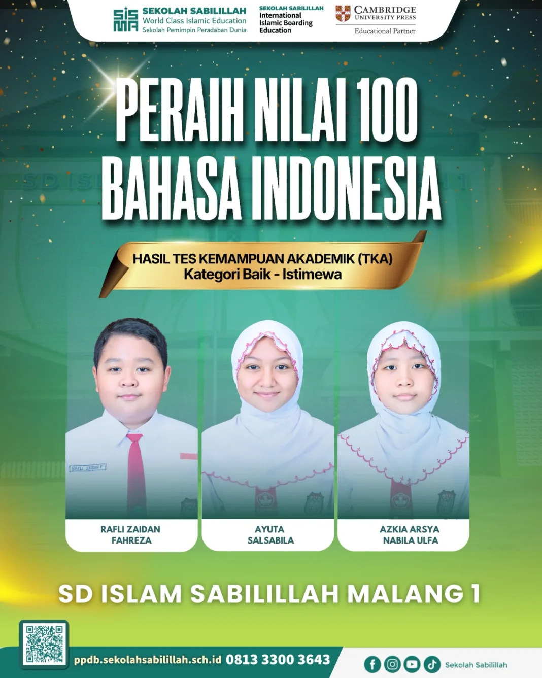 Dulu Dikurung Pandemi, Siswa SDIS-1 Borong Nilai 100 Dulu Dikurung Pandemi, Siswa SDIS-1 Borong Nilai 100