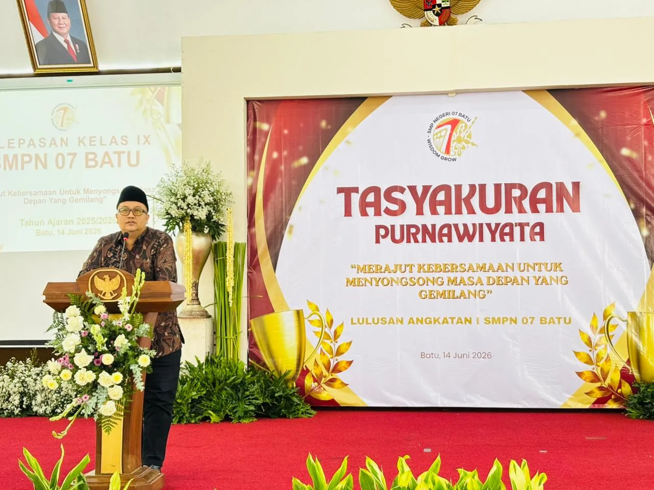 Lepas Siswa SMPN 7, Kepala Dinas Pendidikan Kota Batu Minta Lulusan Jadi Penggerak Era Digital