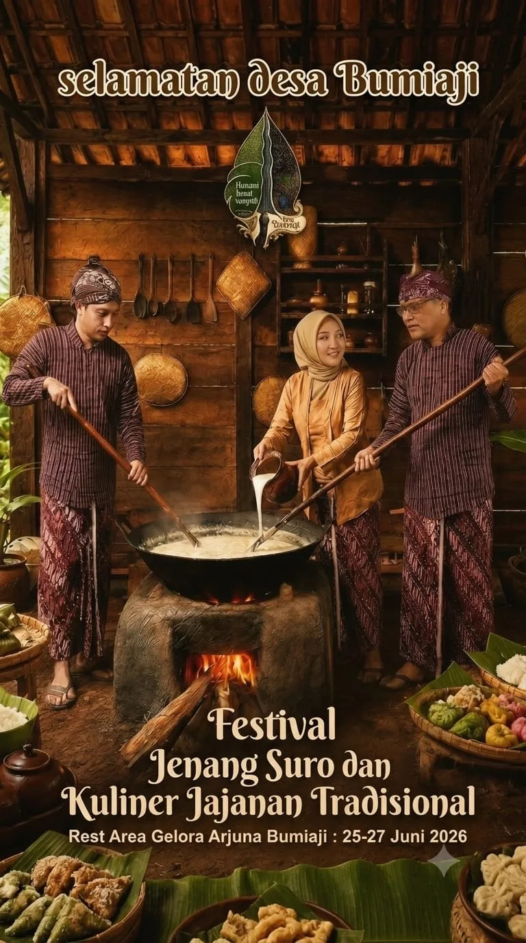 Lestarikan Tradisi, Desa Bumiaji Gelar Festival Pawon Biyen, Jenang Suro, dan Kuliner Jajanan Tradisional 2026 Lestarikan Tradisi, Desa Bumiaji Gelar Festival Pawon Biyen, Jenang Suro, dan Kuliner Jajanan Tradisional 2026