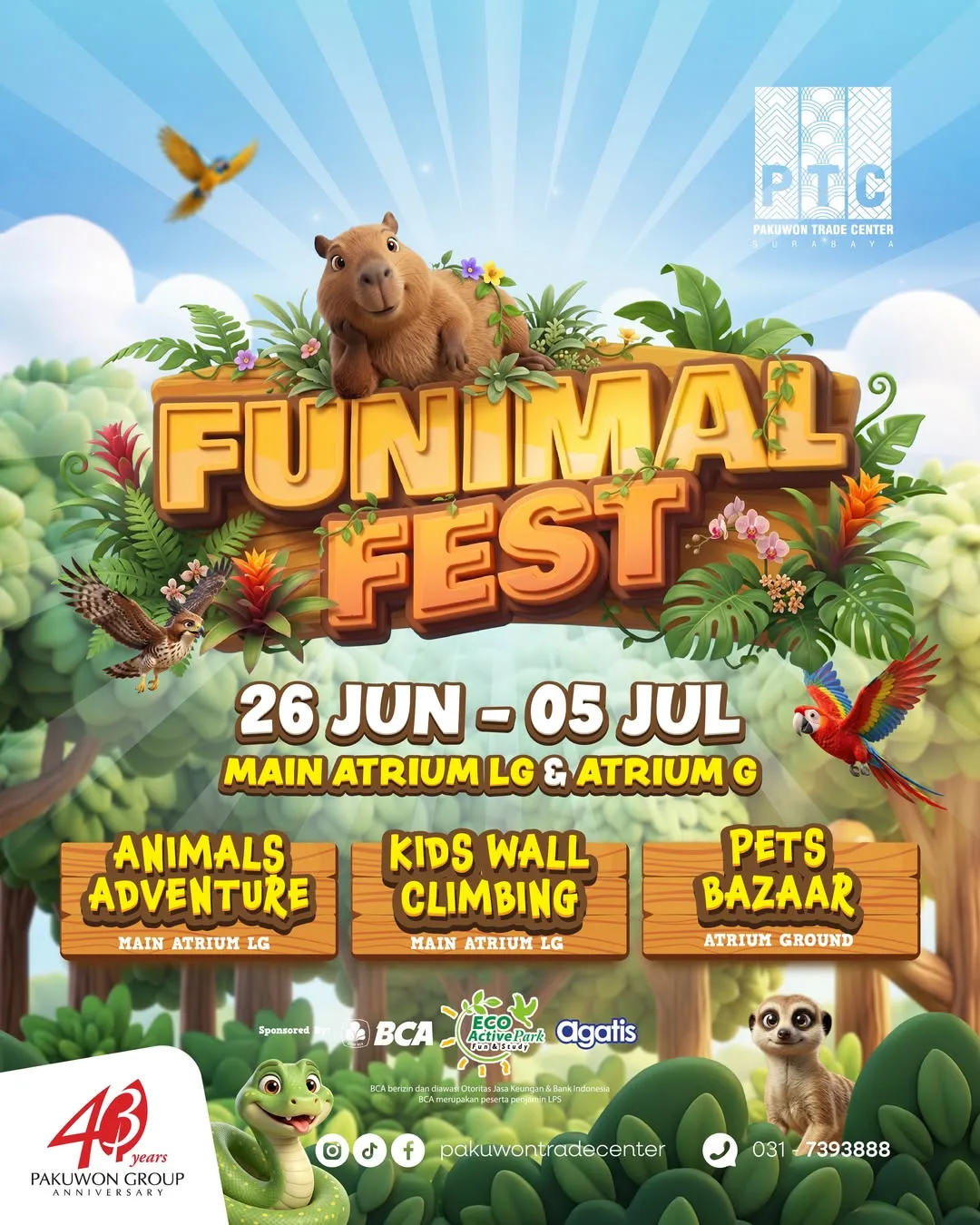 Jawa Timur Park Group dan Pakuwon Trade Center Hadirkan Funimal Fest, Dorong Edukasi Satwa dan Lingkungan Selama Libur Sekolah