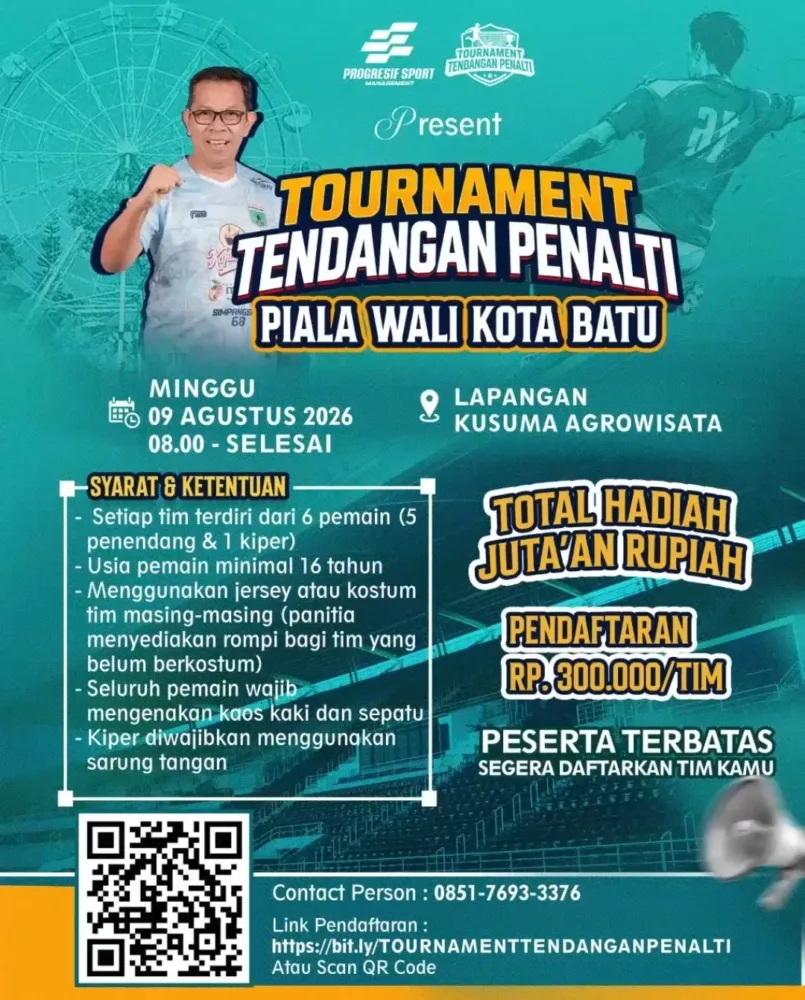 Siap-Siap! Turnamen Tendangan Penalti Piala Wali Kota Batu 2026 Bakal Bikin Akhir Pekan Makin Seru!