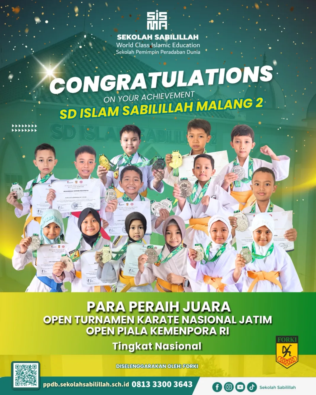Para Pendekar Cilik SD Islam Sabilillah Malang 2 Borong Juara di Kejuaraan Karate Nasional Para Pendekar Cilik SD Islam Sabilillah Malang 2 Borong Juara di Kejuaraan Karate Nasional