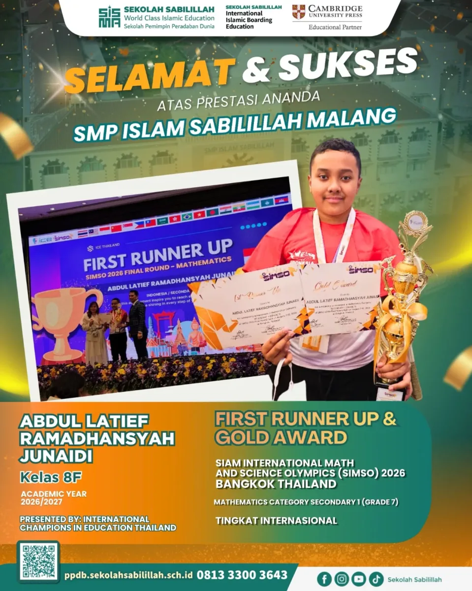 Siswa SMP Islam Sabilillah Malang Bawa Pulang Emas di SIMSO Bangkok 2026